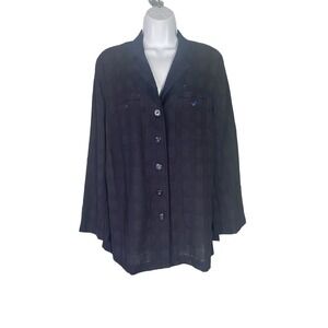 Jaeger Vintage Womens Pure Wool Shirt Jacket Button Up Long Sleeve Size 4‎